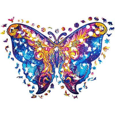 INTERGALAXY BUTTERFLY 木製ジグソーパズル 308ピース Unidragon Wooden Puzzle Intergalaxy Butterfly | eBay