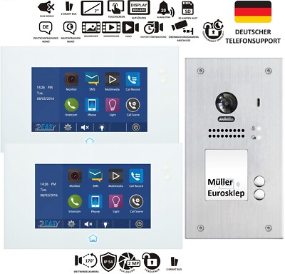 Video Türsprechanlage 2 Familienhaus Video Gegensprechanlage Unterputz Edelstahl
