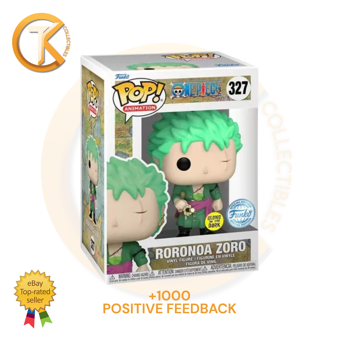 Funko POP Roronoa Zoro Glow 327 Special Edition One Piece Figurine Vinyle POP!