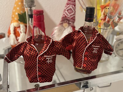 4 MAKER'S 46 MAKER'S  MARK SMOKING JACKET PAJAMA SHIRT BOTTLE WHISKEY