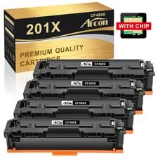 4PK Black Toner Cartridge For HP CF400X 201X CF400A Laserjet M252dw M277dw M277n
