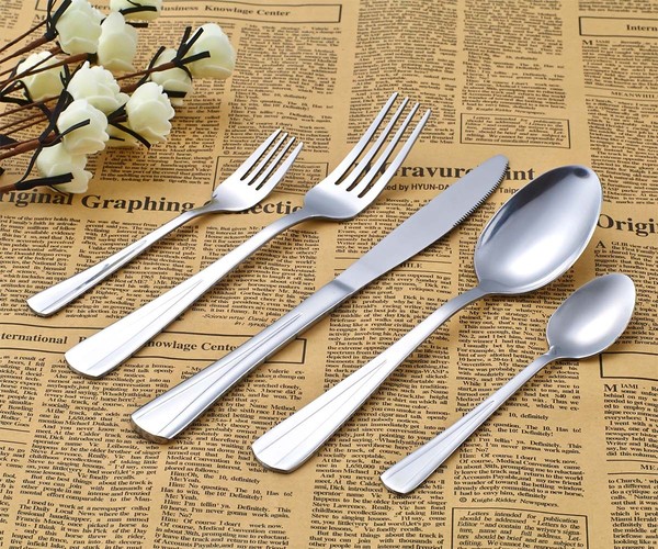 60-Teiliges Edelstahl Design Besteck Set | Essbesteck | Besteckset Tafelbesteck-image