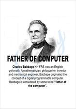 Art Poster Father of Computer  A3 (11.7"x16.5") Premium matte paper.