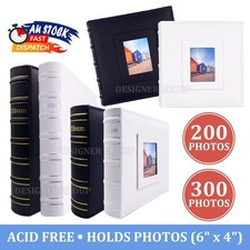 Photo Album 200/300 Pockets Slip In Photos 6" x 4" W/ Memo Acid Free Black White
