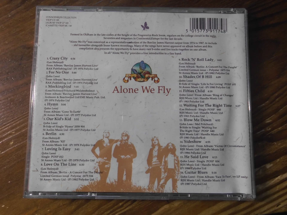 BARCLAY JAMES HARVEST CD: ALONE WE FLY (EUROPE; Connoisseur VSOP CD 140) - Bild 3 von 3