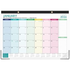 2026 Wall Calendar, Thick Paper, Ruled Blocks, Corner Protectors, Multicolor