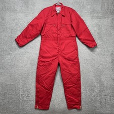 Vintage Lee Outerwear Coveralls Mens Large Red Insulated Quilted Workwear USA