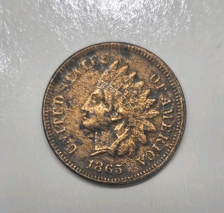 1865 Indian Head Penny Double Die Obverse. Circulated. - Image 2 of 4