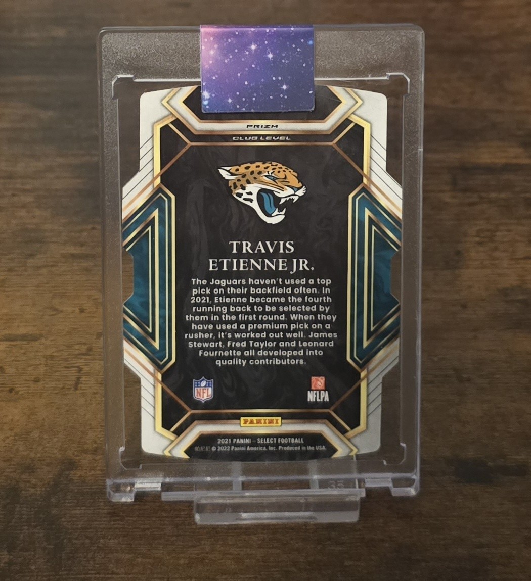 2021 Panini Select - Travis Etienne #254 (RC) Zebra DIE CUT Color