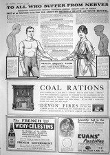 Old 1918 Health Coal Devon Fires Evan'S Pastilles Mineral Water Vichy 20th
