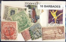 Barbade 10 timbres différents