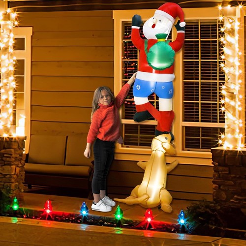 Christmas Inflatables Outdoor Decorations (6FT Climbing Santa Inflatable) - Picture 6 of 8