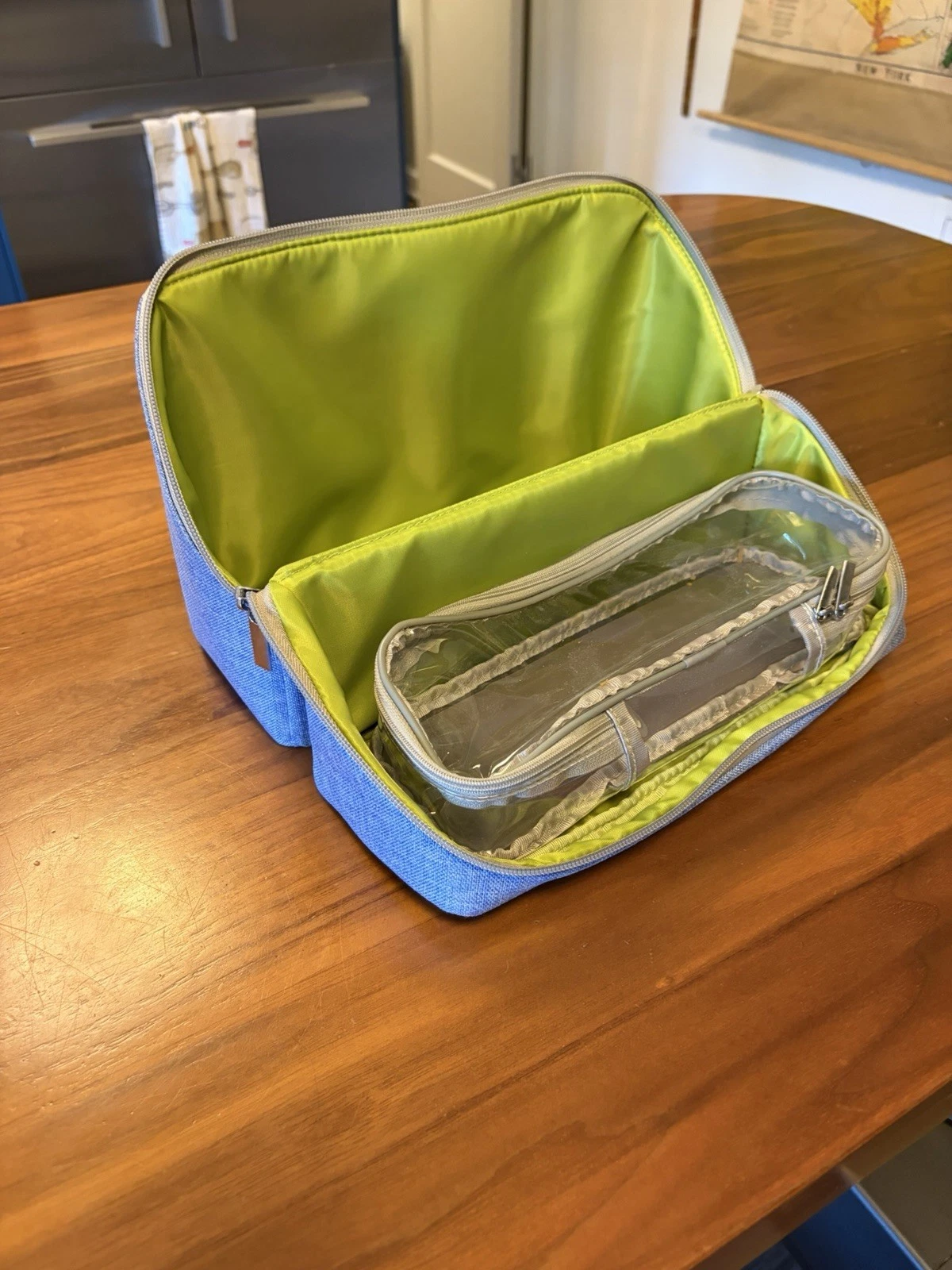 Soft Case Stationary Storage Bag Box Blue Handle Organizer Sonic LV-2130 Livgak