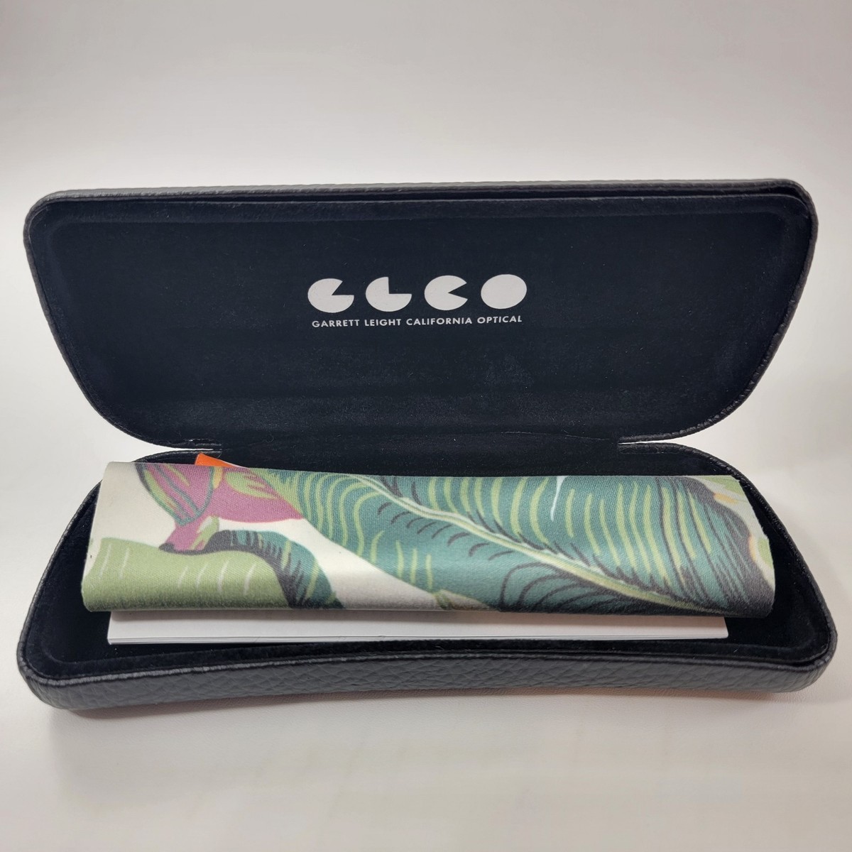 PLANT☆レターグラスケース / Field tools 2025 Garrett Leight Black Leather Eyeglasses Case Hard Clamshell Plant