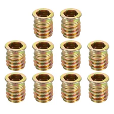 Wood Furniture M8x17mm Threaded Insert Nuts Interface Hex Socket Drive 40pcs