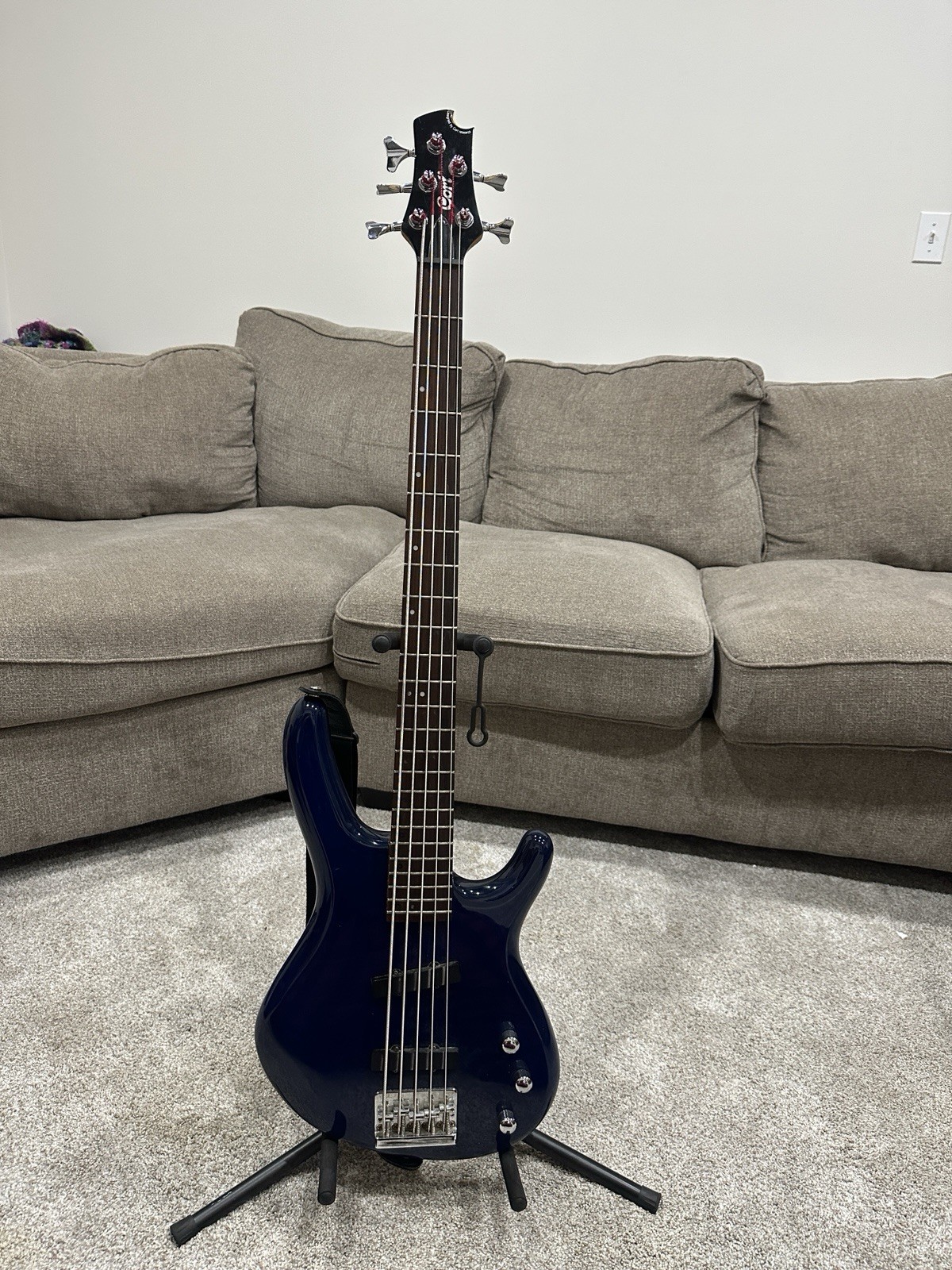 Cort Action Bass V 5-String Electric Bass Guitar Blue w/o strap