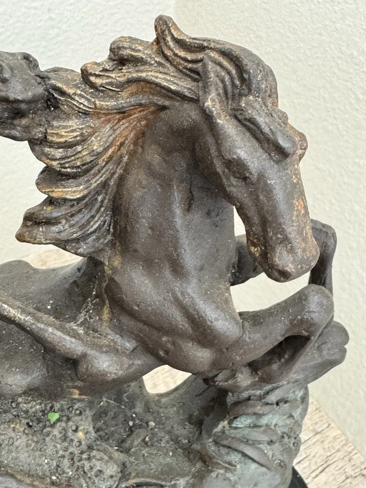 Wild Horses Metal Figurine Statue Dark Moody Equestrian Horse - Image 2 of 4