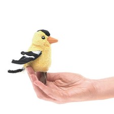Folkmanis Puppets -2762 Mini Goldfinch Finger Puppet  RETIRED NOS
