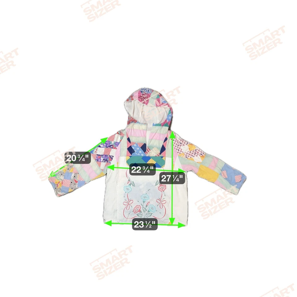 Sudadera con Capucha Retazos Acolchada Hecha a Mano Bordada Flores Mujeres Talla Única Foto 3 de 4