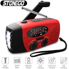 Emergency Wind Up Solar Hand Crank Radio Power Bank Charger FM/AM Torch
