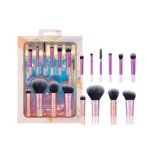 Travel Fantasy Mini Brush Set - 10-Piece Complete Makeup Kit with Carry Bag