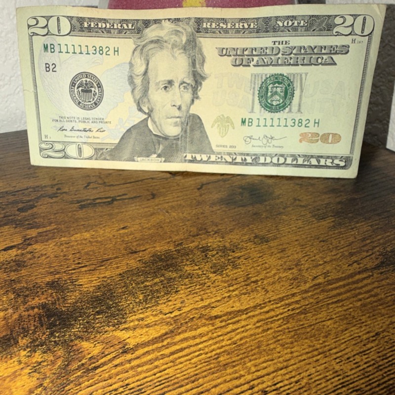 Rare $20 Bill Fancy Serial Number - "11111" Partial Solid - Crisp Condition