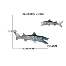 Great Barracuda Fish Marine Animal Figure Toy PVC Small Figurine Birthday Gifts