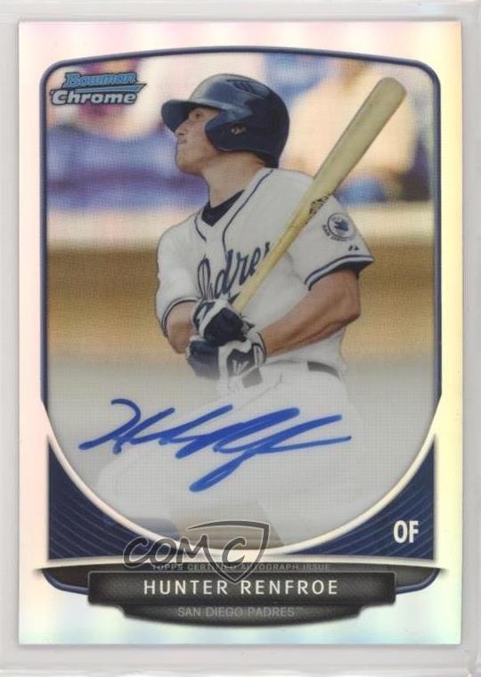2013 Bowman Draft Chrome Prospect Refractor Hunter Renfroe #BCA-HR Auto 3q5