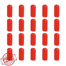 JDYPQZ Rubber End Caps Red 6mm 1/4" 20 Pcs