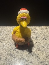 Vintage Sesame Street Big Bird in Sled Nest PVC Christmas Figure by Applause