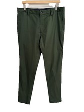Carolina Herrera Men's 36x33 Dark Green Chino Pants Supima Cotton Stretch