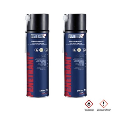 2 Stück 500ml Dinitrol Penetrant LT Hohlraumschutzprodukt beige transparent