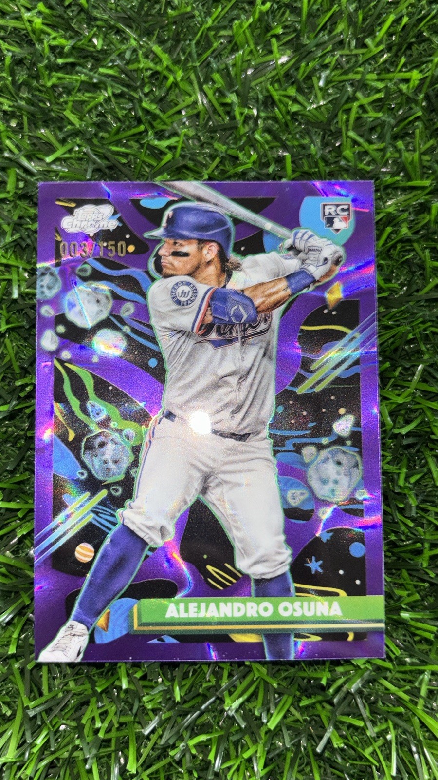 2025 Topps Cosmic Chrome - #176 Alejandro Osuna (RC) Purple Nebula /150