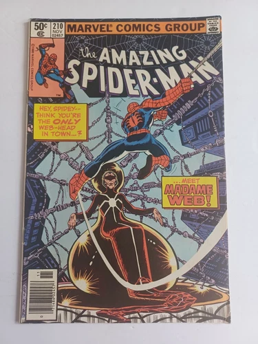 Amazing Spider-Man #210 newsstand - 1st appearance Madame Web - KEY - 1979 - VF