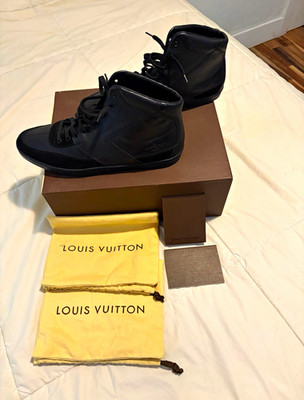 Louis Vuitton Men s Black Leather Chukka Ankle Boots Lace Up US 12 Box