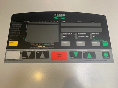 Precor C964 Treadmill Face Plate OverLay, P/N 33594-108