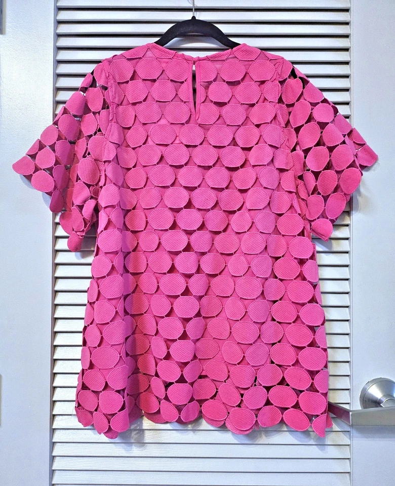 Top corto fucsia círculo crochet XL Foto 3 de 3