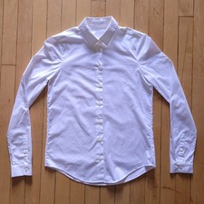 Everlane Women's 00 White Cotton Long-Sleeve Button-Down Dress Shirt