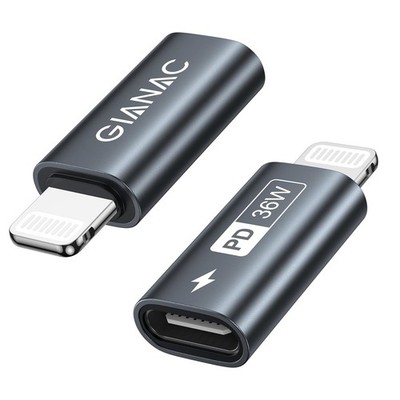 Gianac USB C auf Lightning Adapter (2er Pack) USB C Stecker auf Lightning Buchse Adapter