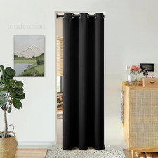 Black Door Curtain 80 Inch Length for 34"W x 80"L Pack of 1