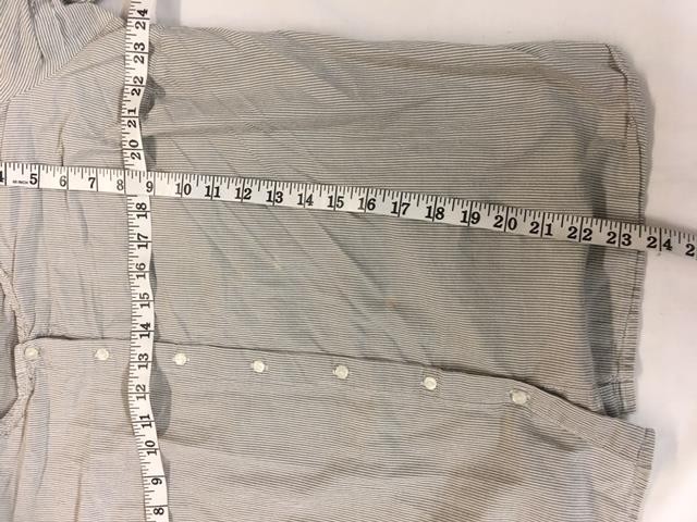 Basic editions gray white striped button down wom… - image 7