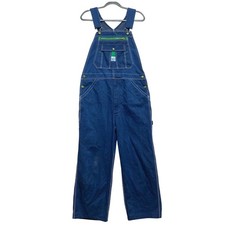 Liberty Mens Bib Overalls Mens 36x32 Green Zipper Pocket 100 Cotton Russia Made