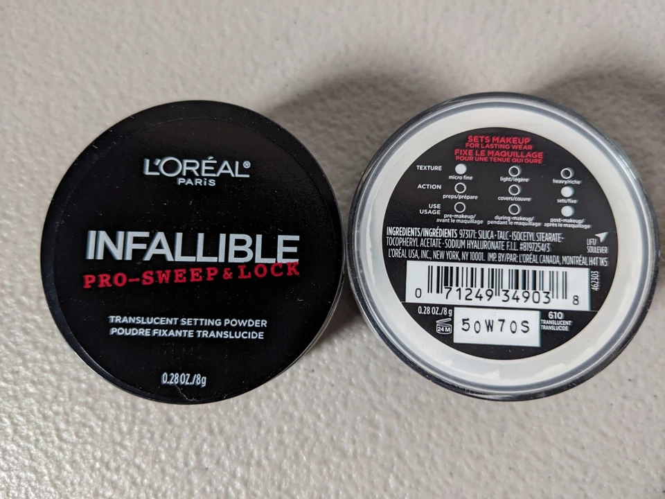 NEW L'Oréal INFALLIBLE PRO-SWEEP & LOCK Setting Powder 610 Translucent - Image 3 of 3