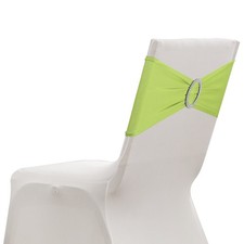 20 Pack Chair Sashes, Stretch Chair Cover Band Bows Cover Band, Light Green