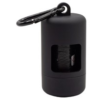 Dog Poop Bag Holder for Leash w/ Leak-proof 15 Poop Bags and Carabiner Clip