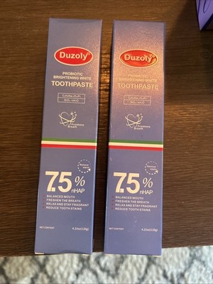 Duzoly 7.5% nHAP Probiotic Brightening White Toothpaste - 2 PACK - 120 g each