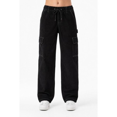 PacSun Mens Black Corduroy Cargo Carpenter Pants Loose Fit Size M Streetwear