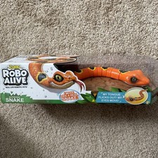 ZURU Robo Alive Slithering Snake, Orange/Black, Mimics Real Snake