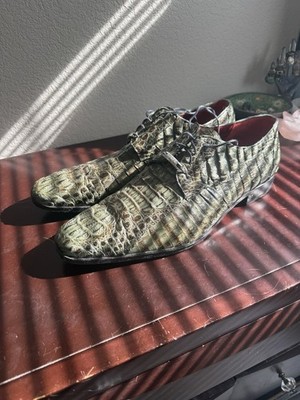 Marco Di Milano Tulum Genuine Crocodile Men s Shoes Rustic Olive Green Size 15
