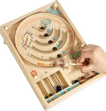 Pinball Machine Family Games for Kids | Fun Indoor Marble Run & Skee Ball Game, 